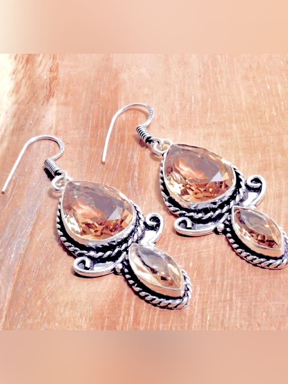Morganite Gemstone Earrings